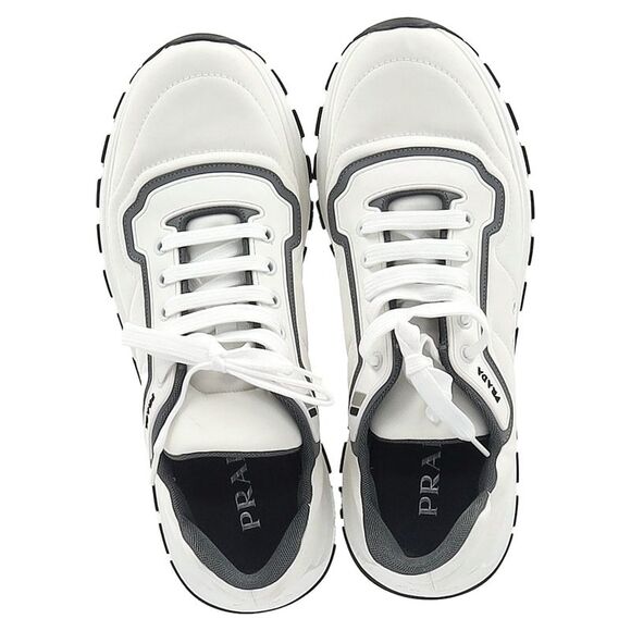 Prada Low Top Sneakers in White Leather - Picture 10 of 12